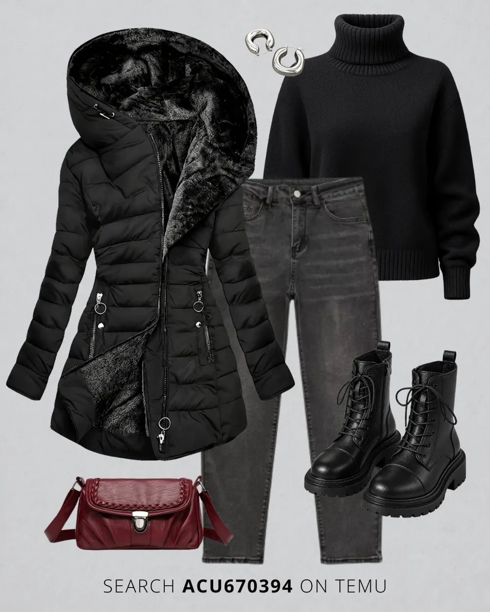 Stylish Cold Weather Look outfit collage