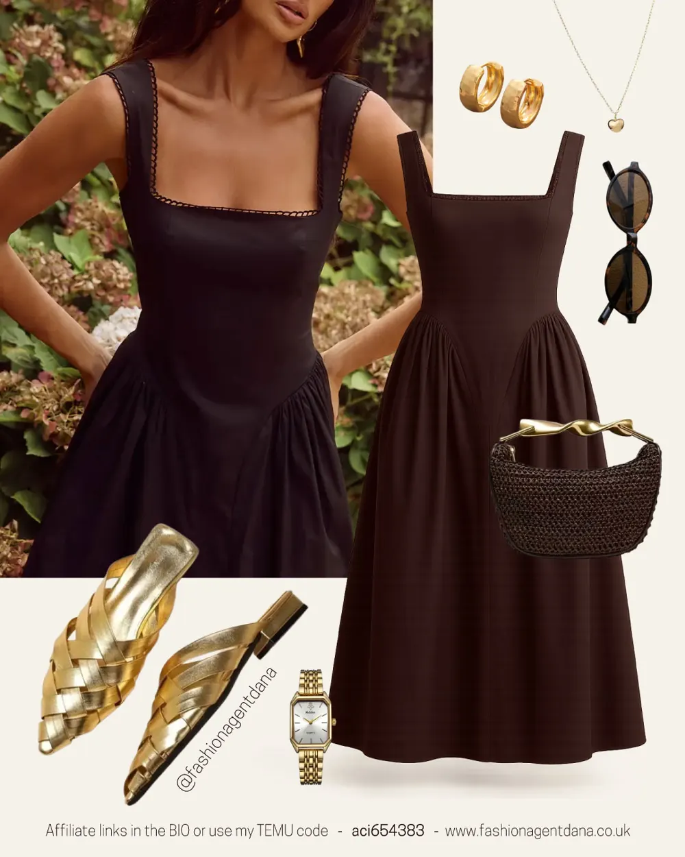 Brown Vibes outfit collage
