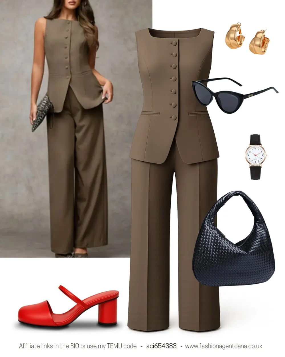 Brown Vibes outfit collage