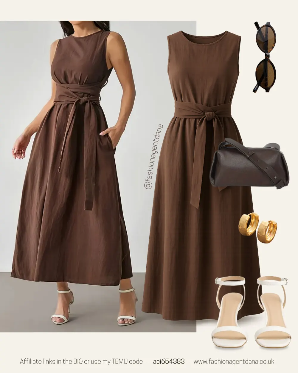 Brown Vibes outfit collage