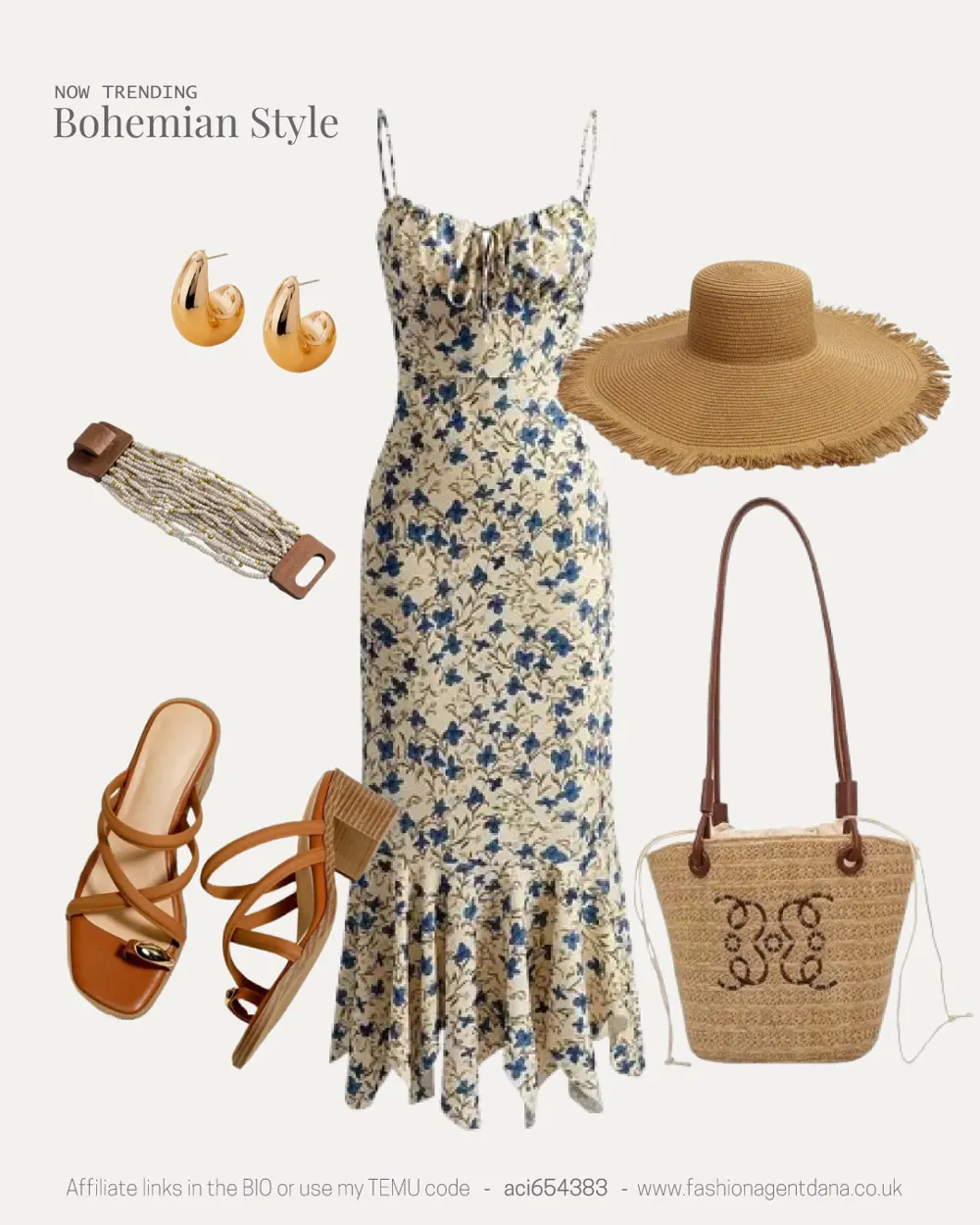Bohemian Style outfit collage