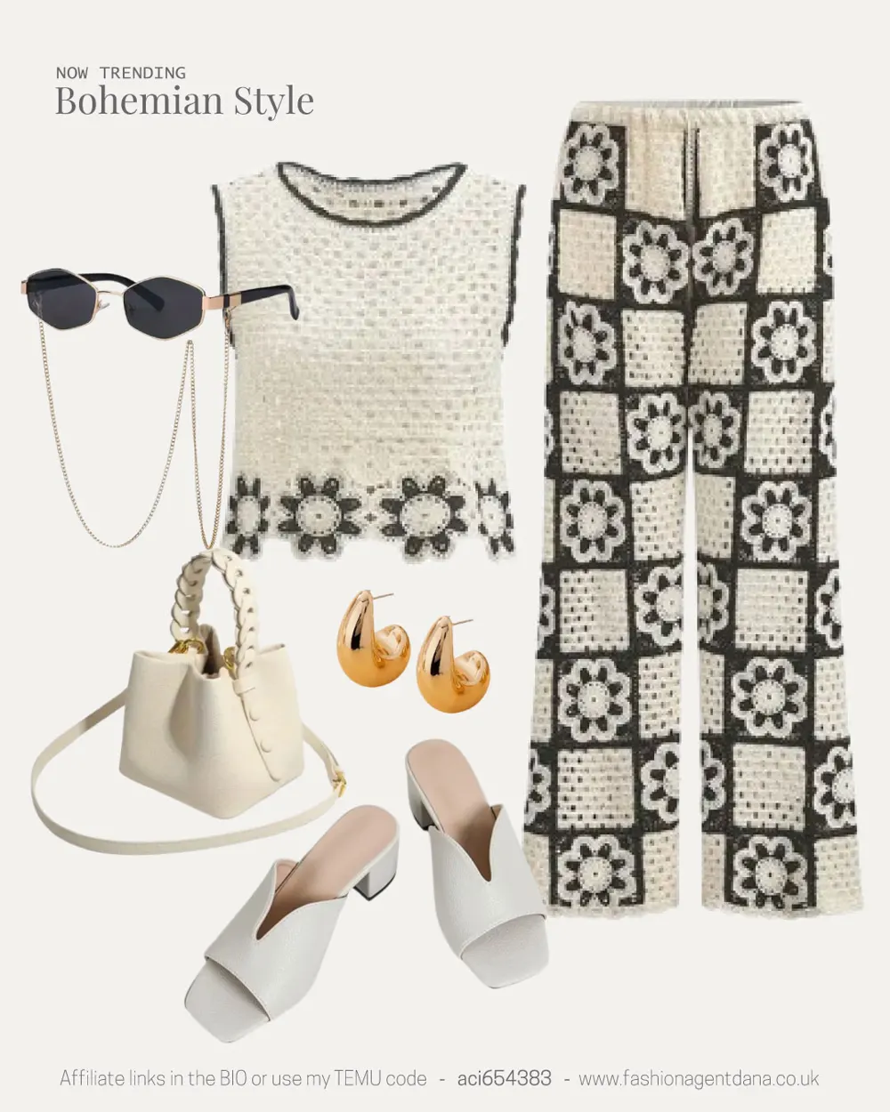 Bohemian Style outfit collage