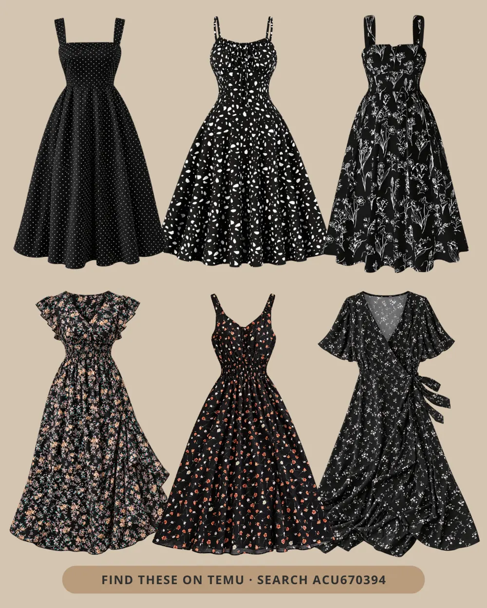 Effortless dress outfit collage