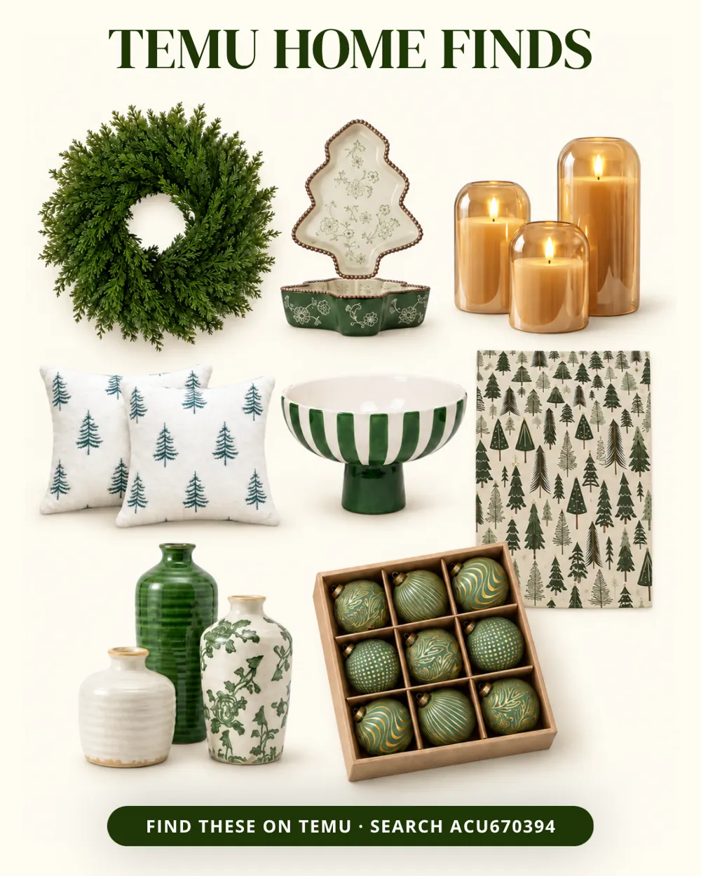 Temu Home Finds outfit collage