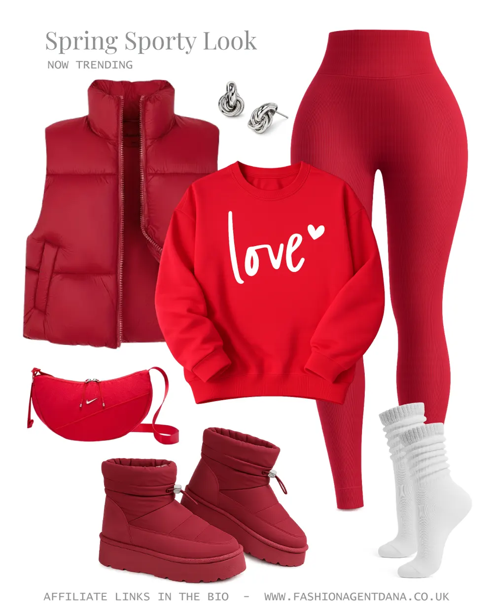 Spring sporty style outfit collage