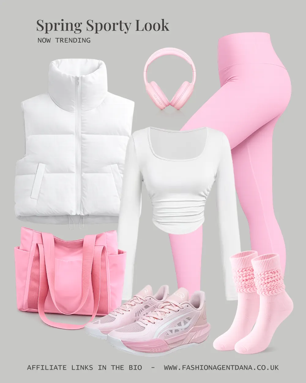 Spring sporty vibes outfit collage