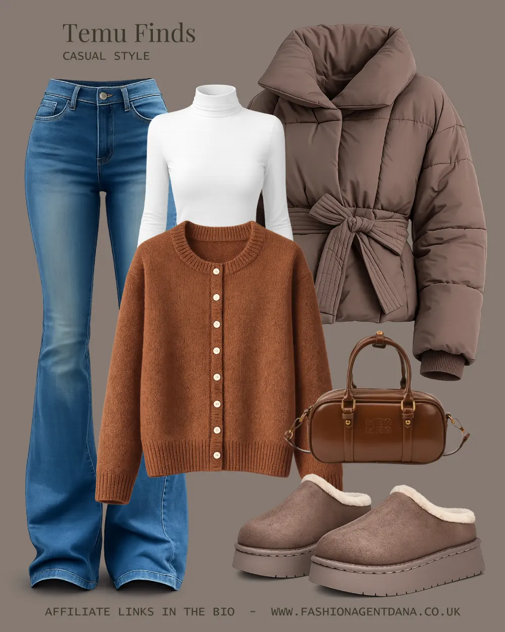 Spring cozy layering outfit collage