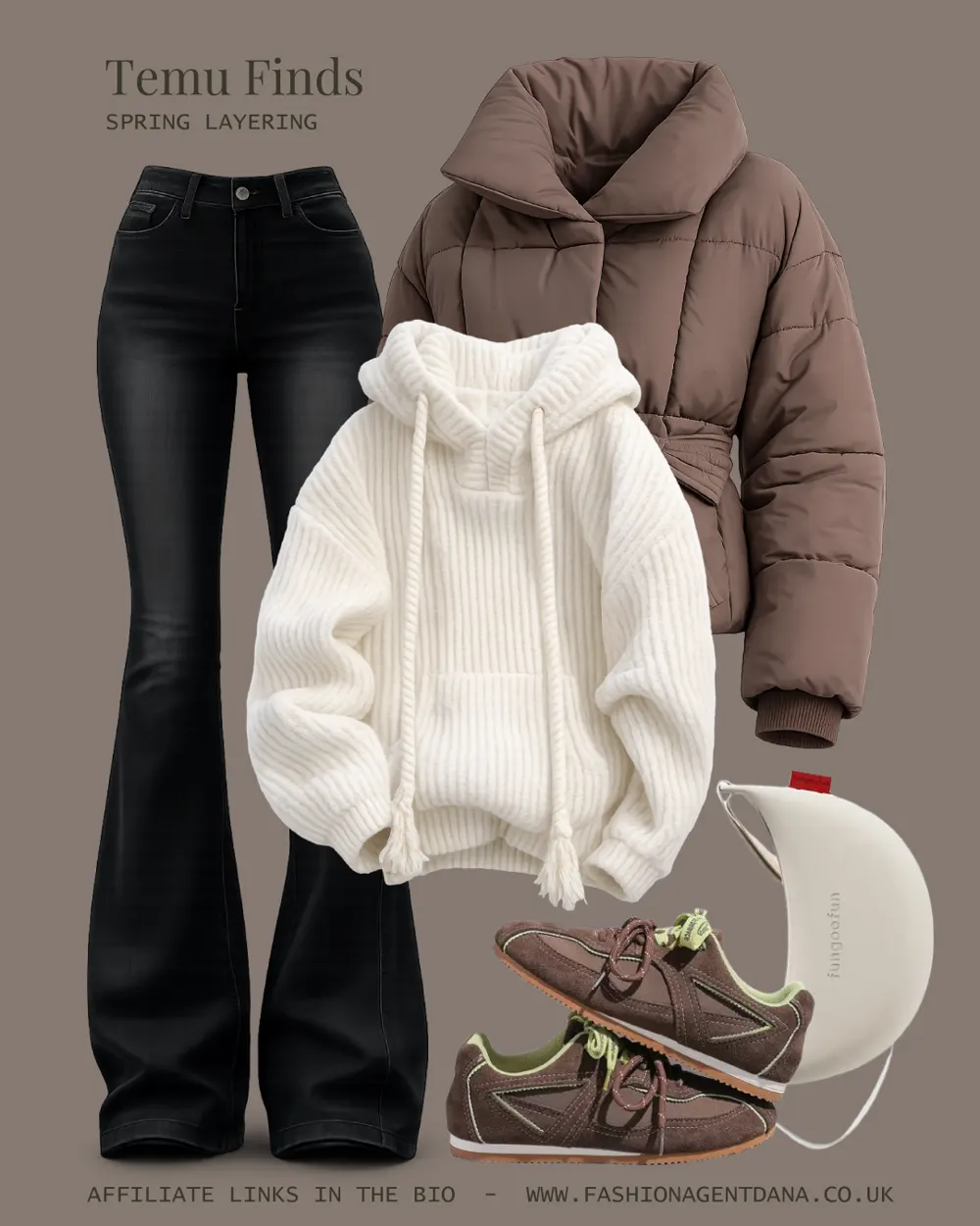 Spring cozy layering outfit collage