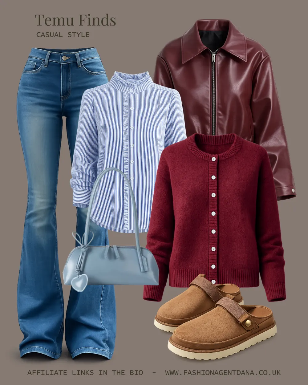 Spring cozy layering outfit collage
