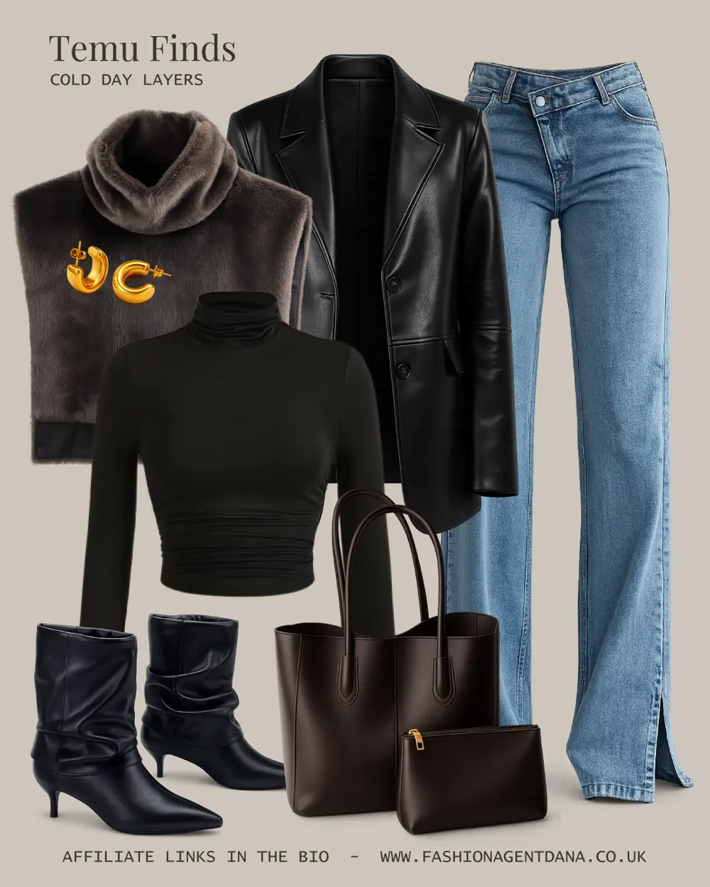 Spring cozy layering outfit collage