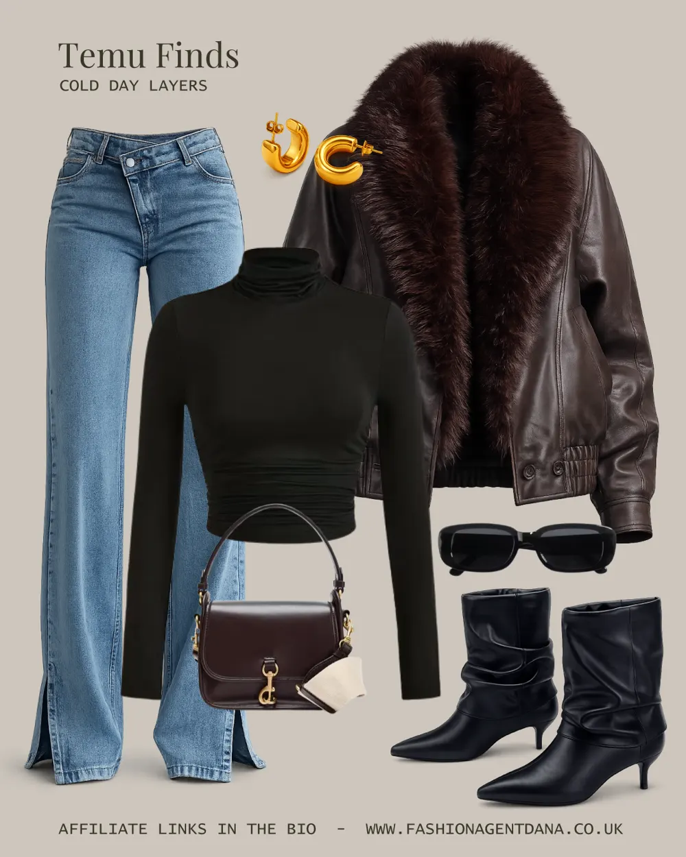 Spring cozy layering outfit collage