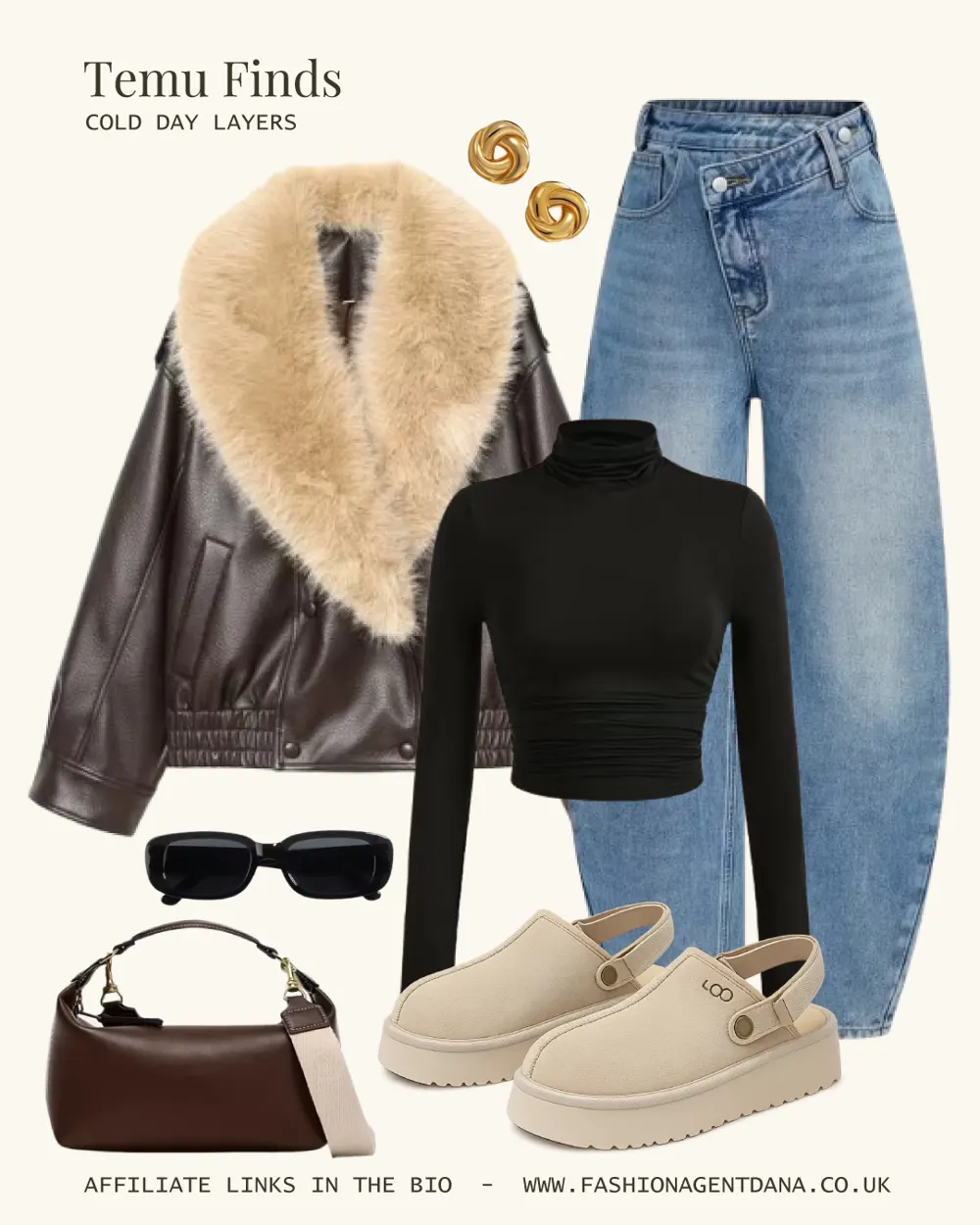 Spring cozy layering outfit collage