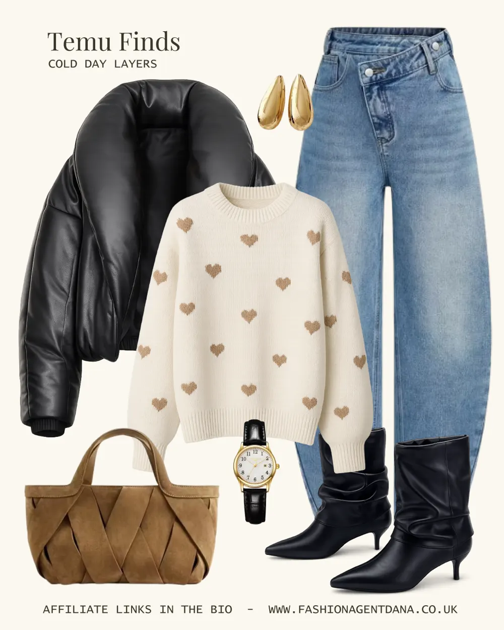 Spring cozy layering outfit collage