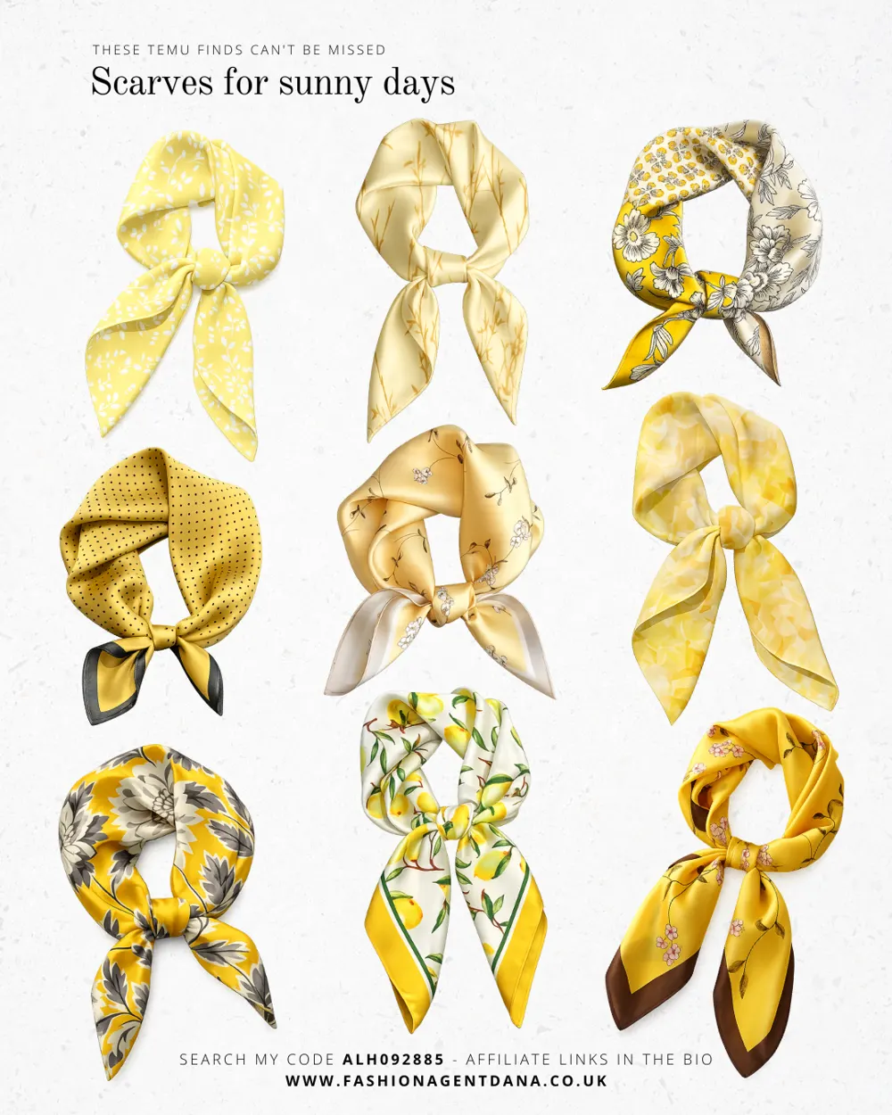 Scarves for sunny days outfit collage