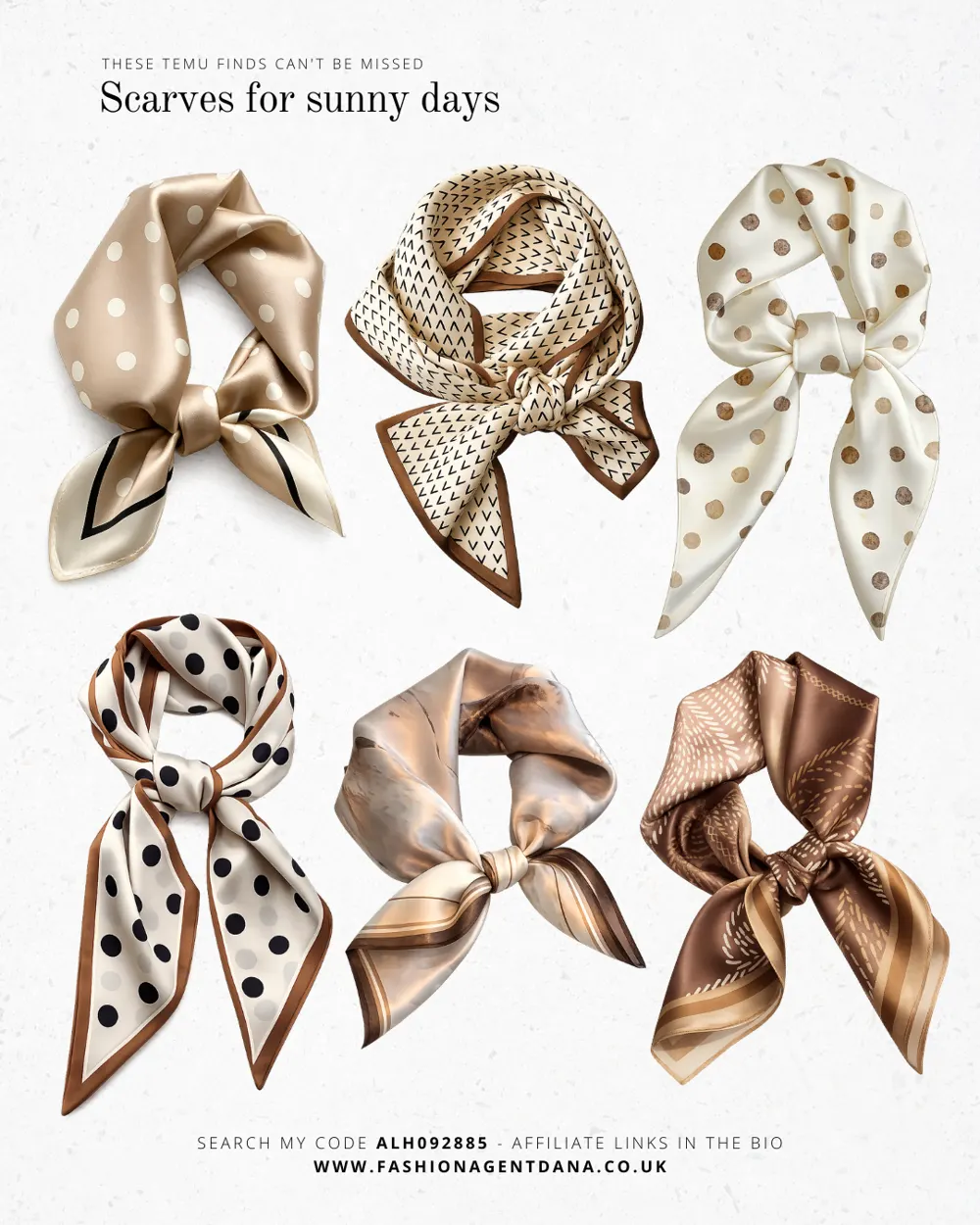 Scarves for sunny days outfit collage
