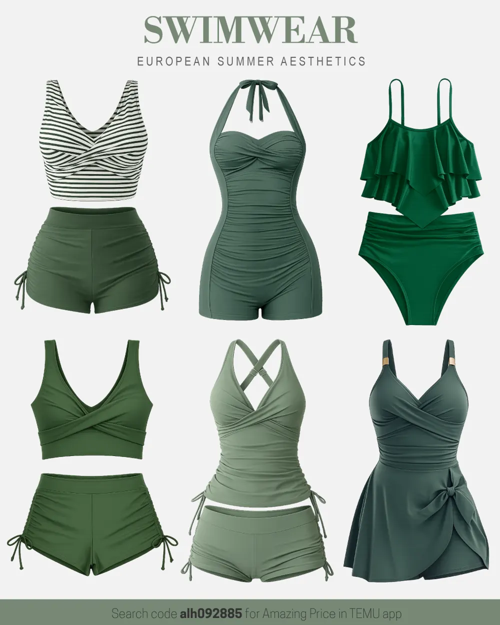 Swimwear outfit collage
