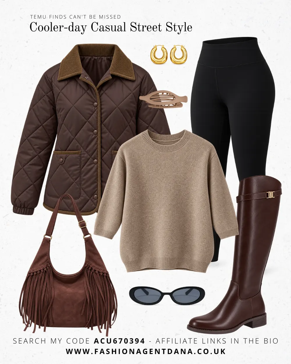 Chocolate brown season outfit collage
