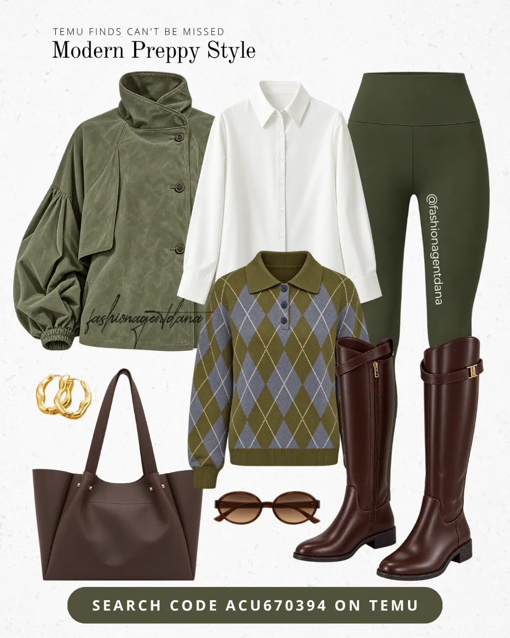 Modern Preppy Style outfit collage