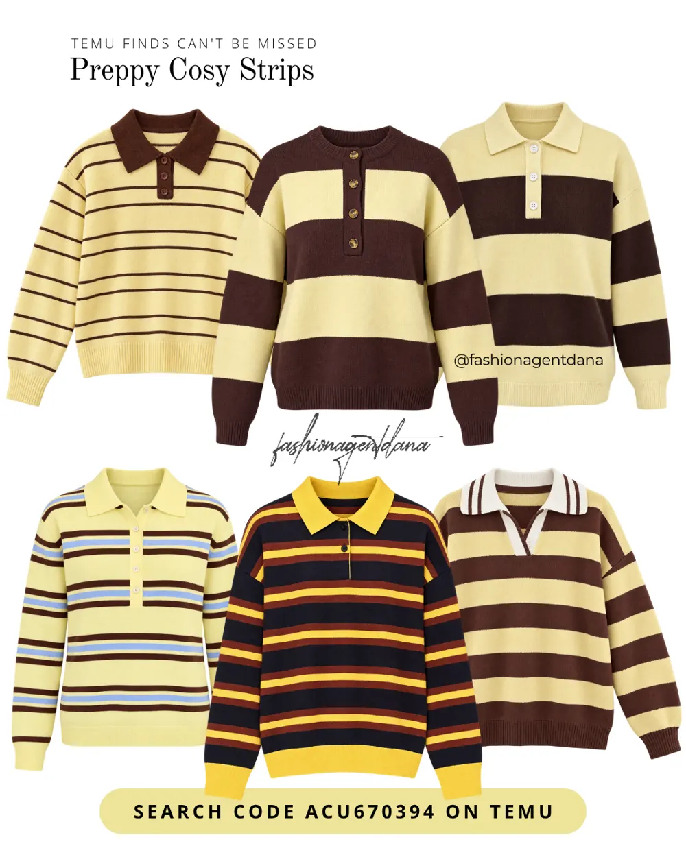 Casual Polo Sweater Collection outfit collage